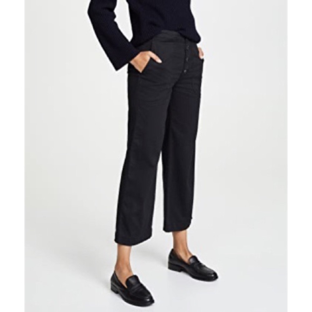 NEW AG Etta Workwear High Waisted Pants Crop Black